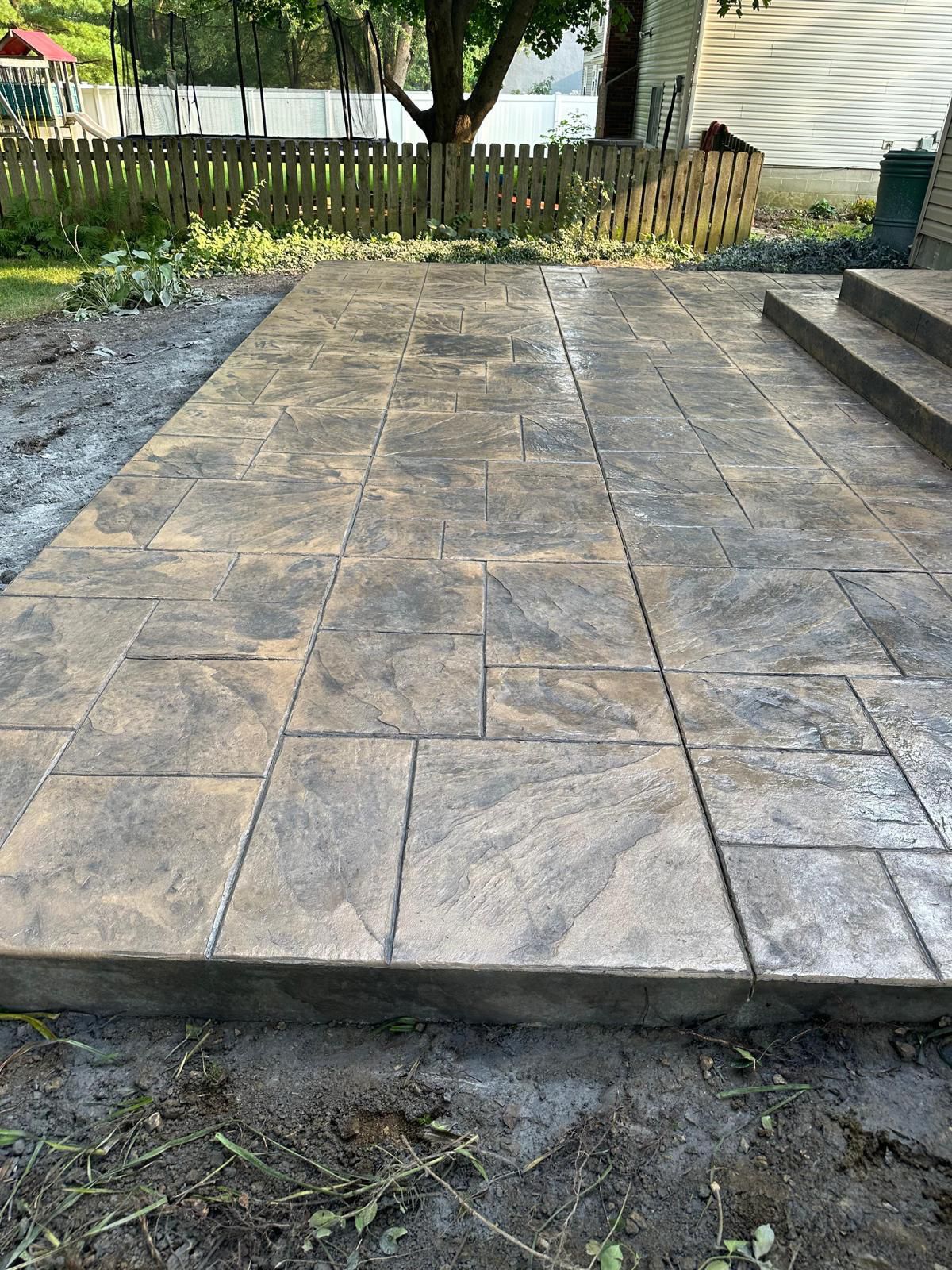Stamped concrete decorative finish