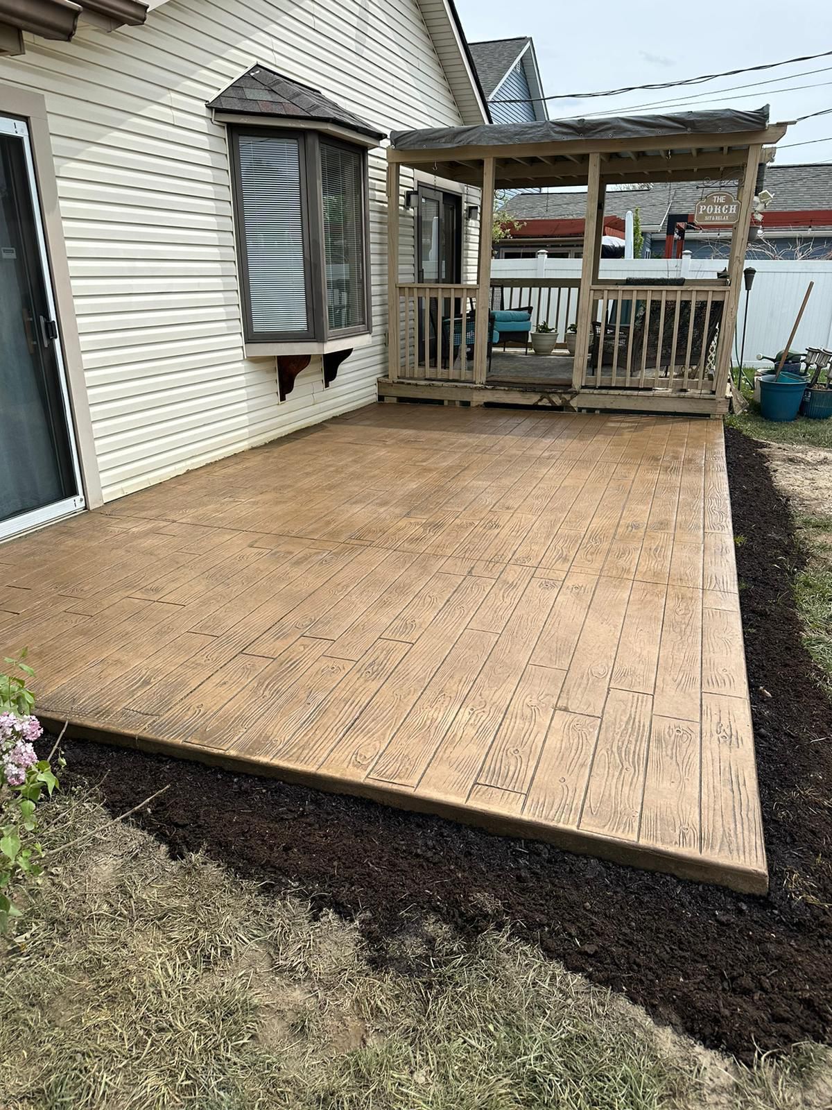 Stamped concrete patio detail